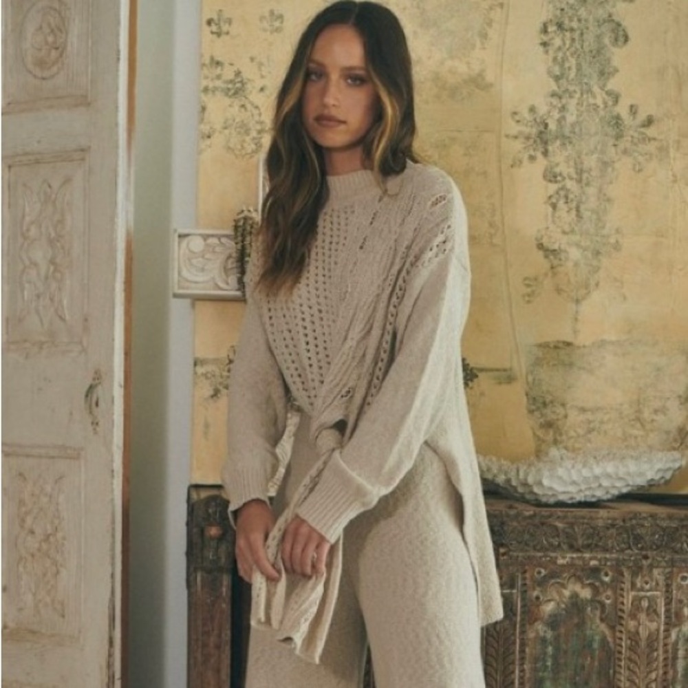 Free people Harper knit set NWT medium sold out everywhere soft versatile beige